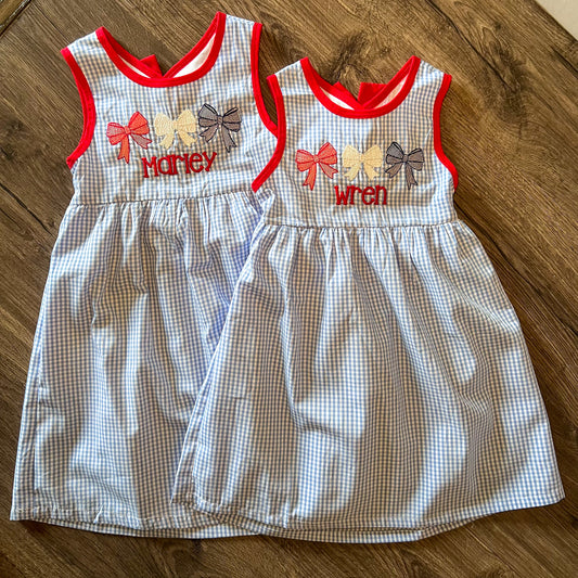All American Bow Gingham Dress