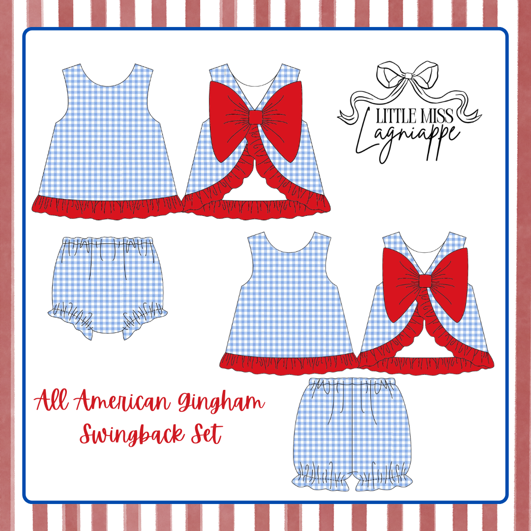 All American Gingham Swing Back Set