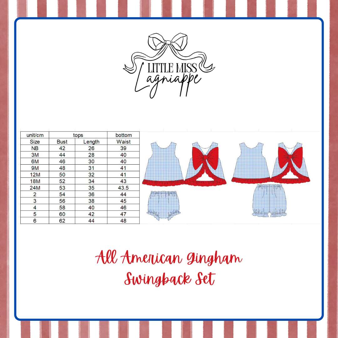 All American Gingham Swing Back Set