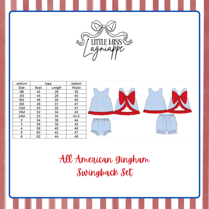 All American Gingham Swing Back Set