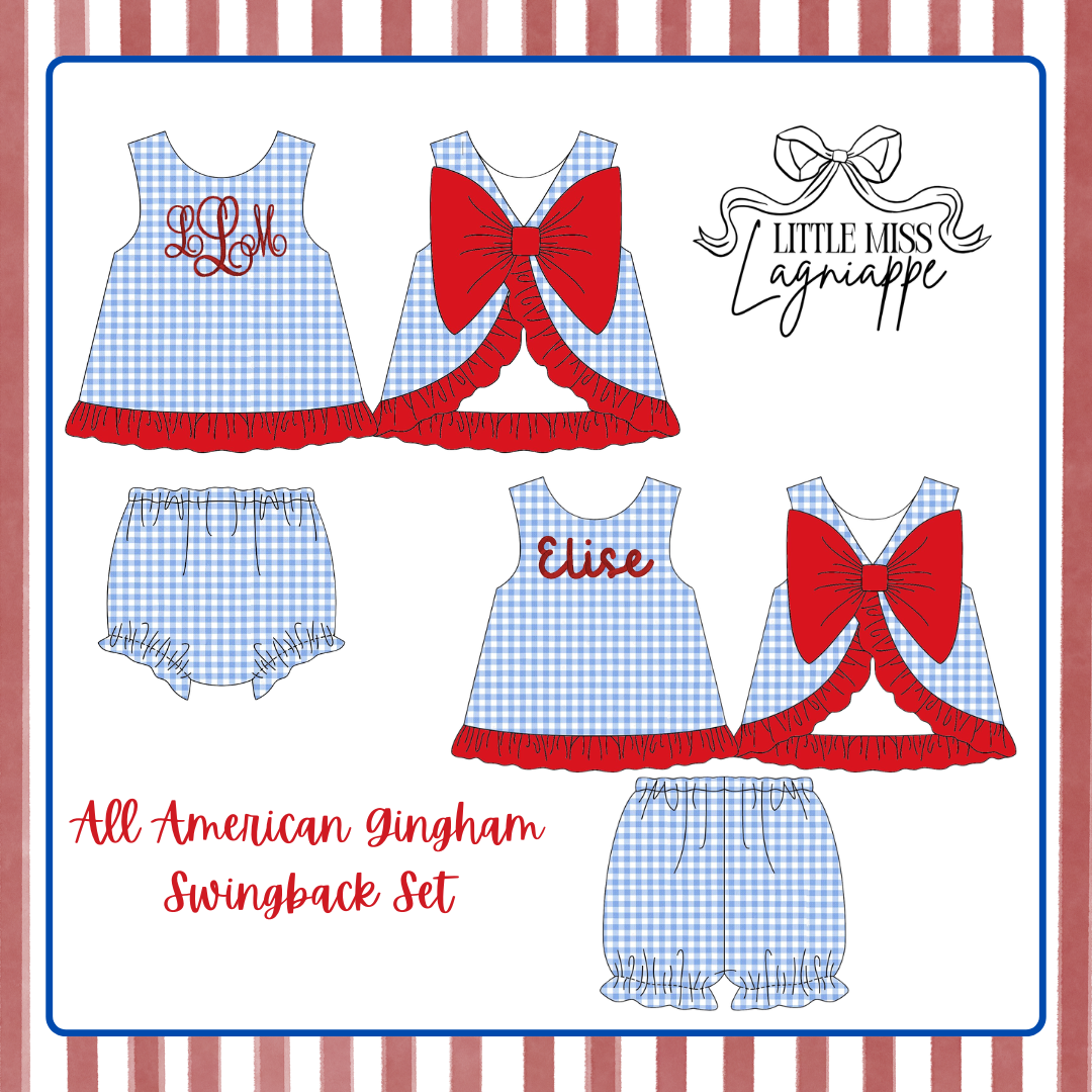 All American Gingham Swing Back Set