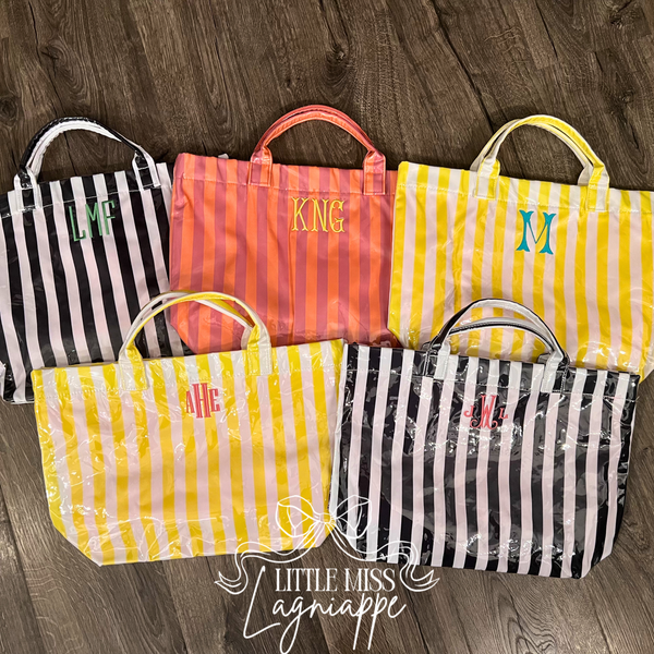 Wipeable Stripe Totes