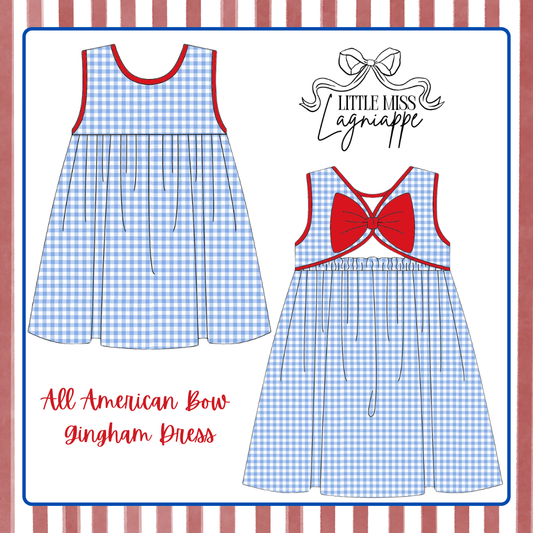 Pre-Order - All American Bow Gingham Dress