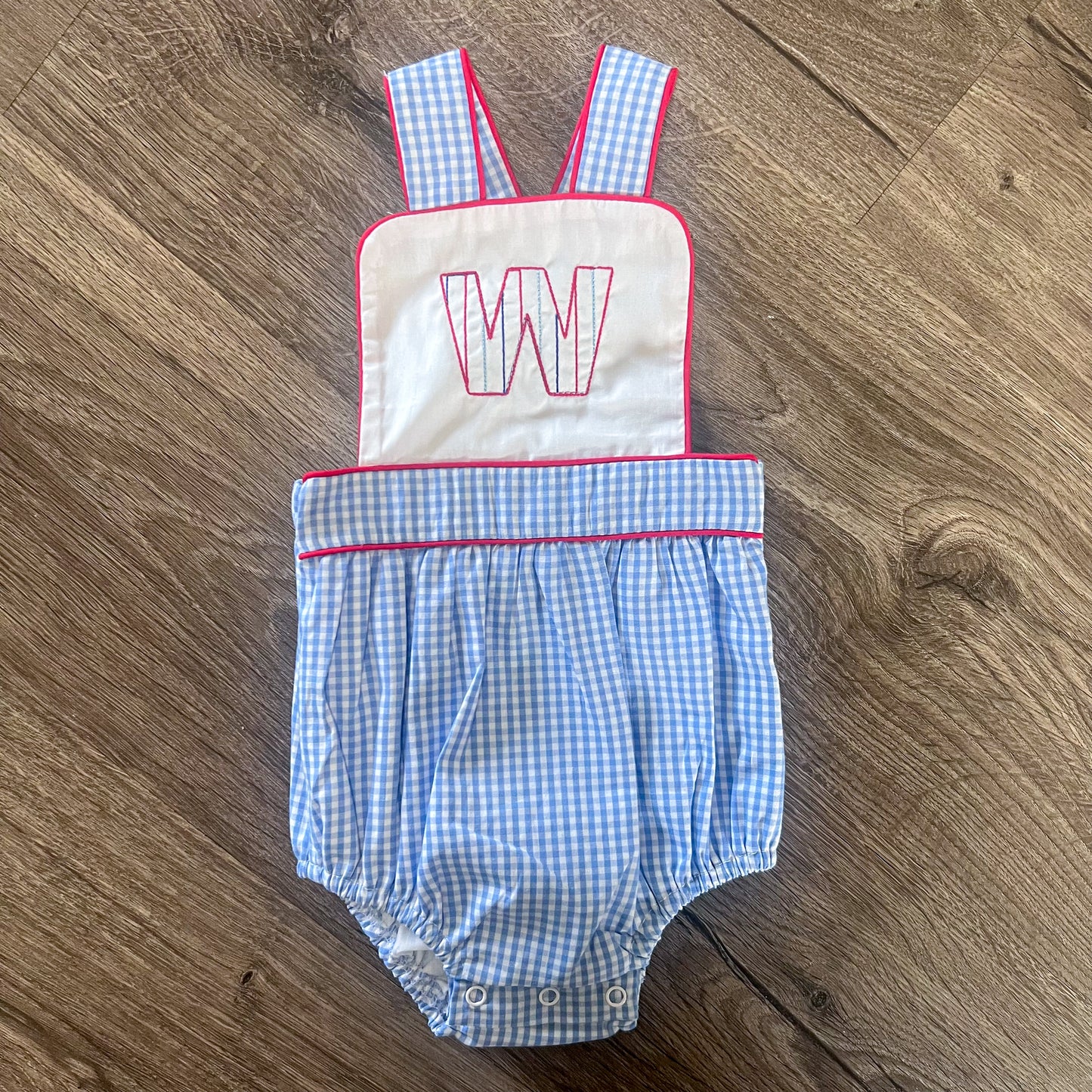 All American Gingham Boy Suspender Bubble