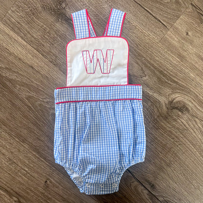 All American Gingham Boy Suspender Bubble