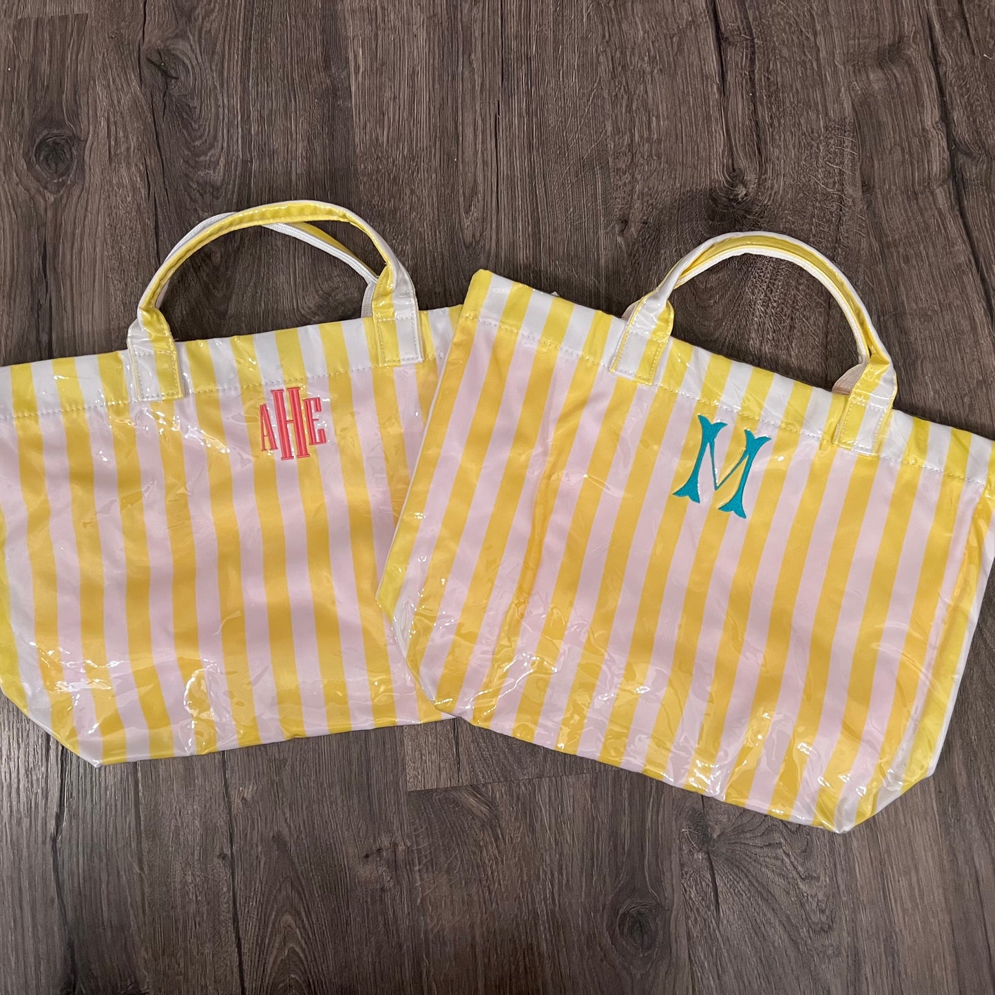 Wipeable Stripe Totes