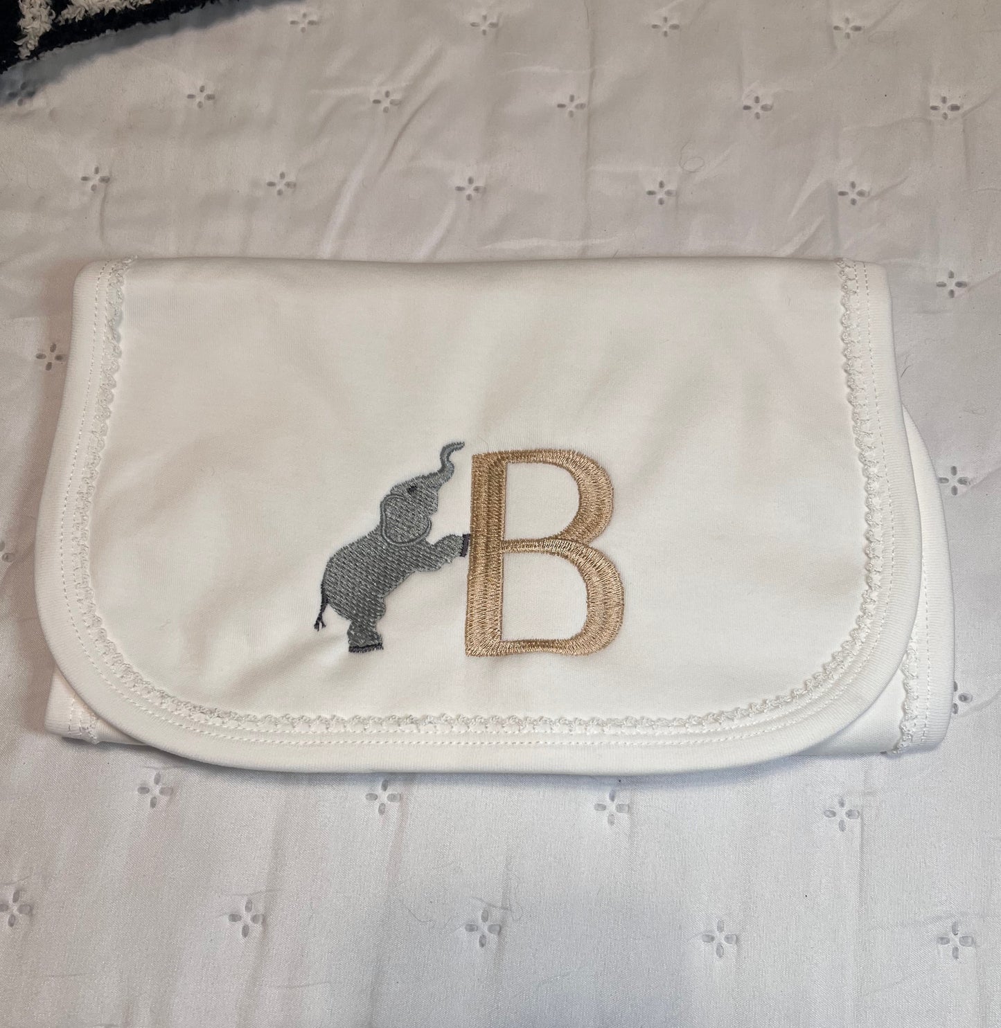 Burp Cloth with Picot Trim