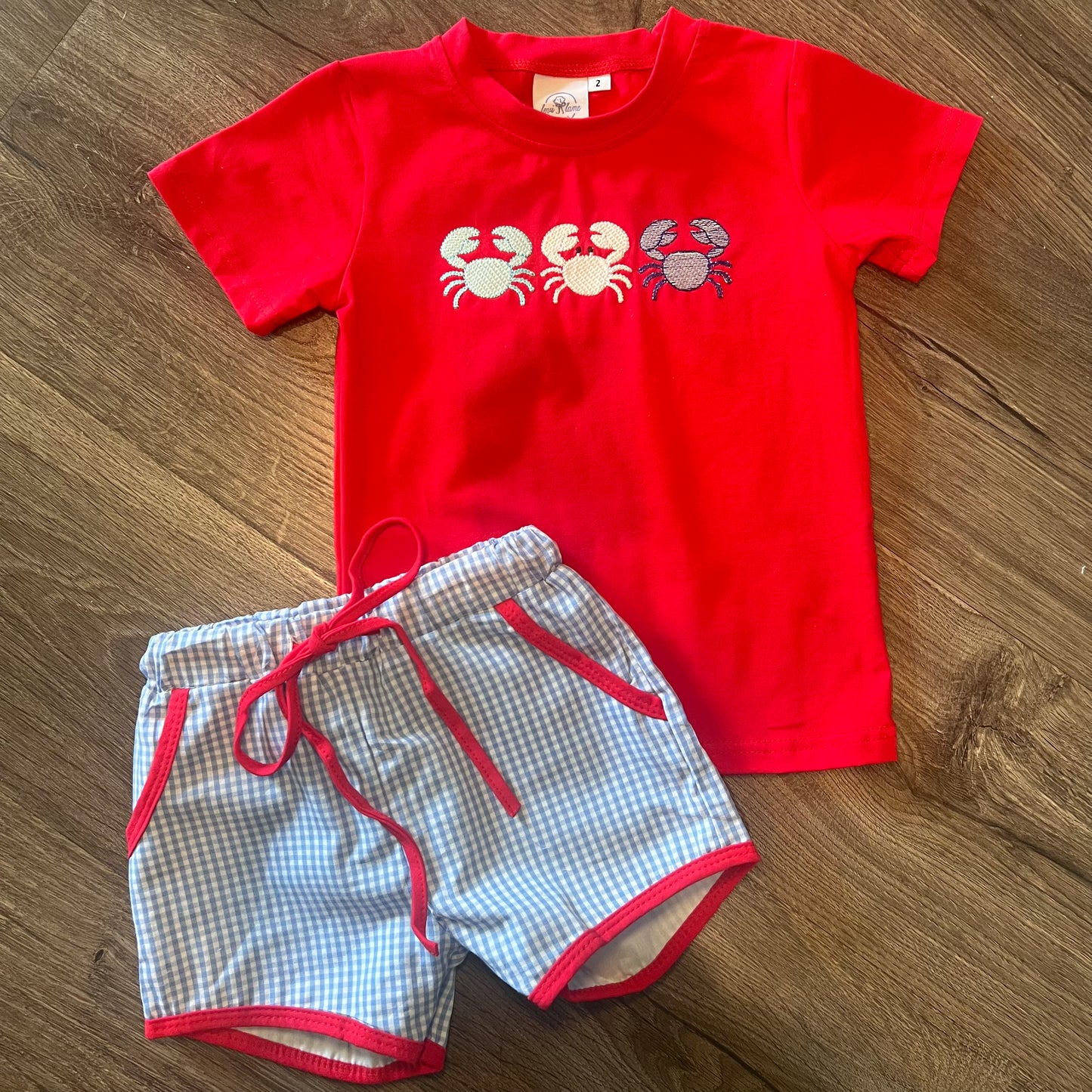 All American Gingham Shorts Set