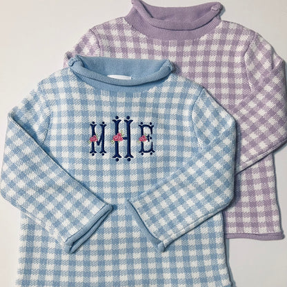 Gingham Rollneck Sweater