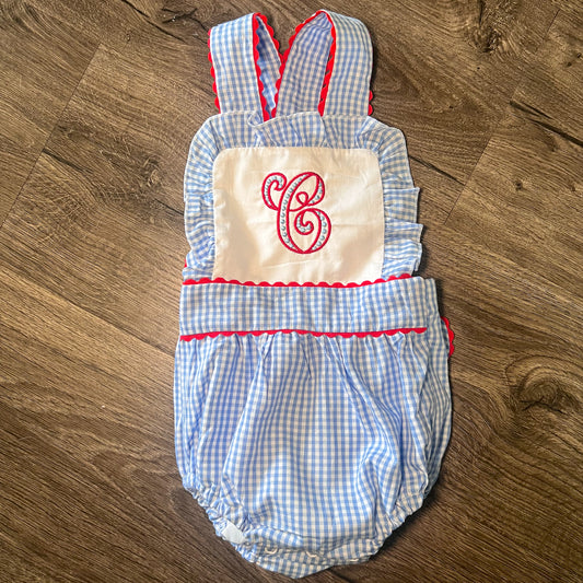 All American Gingham Ruffle Bubble