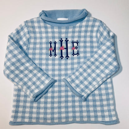 Gingham Rollneck Sweater