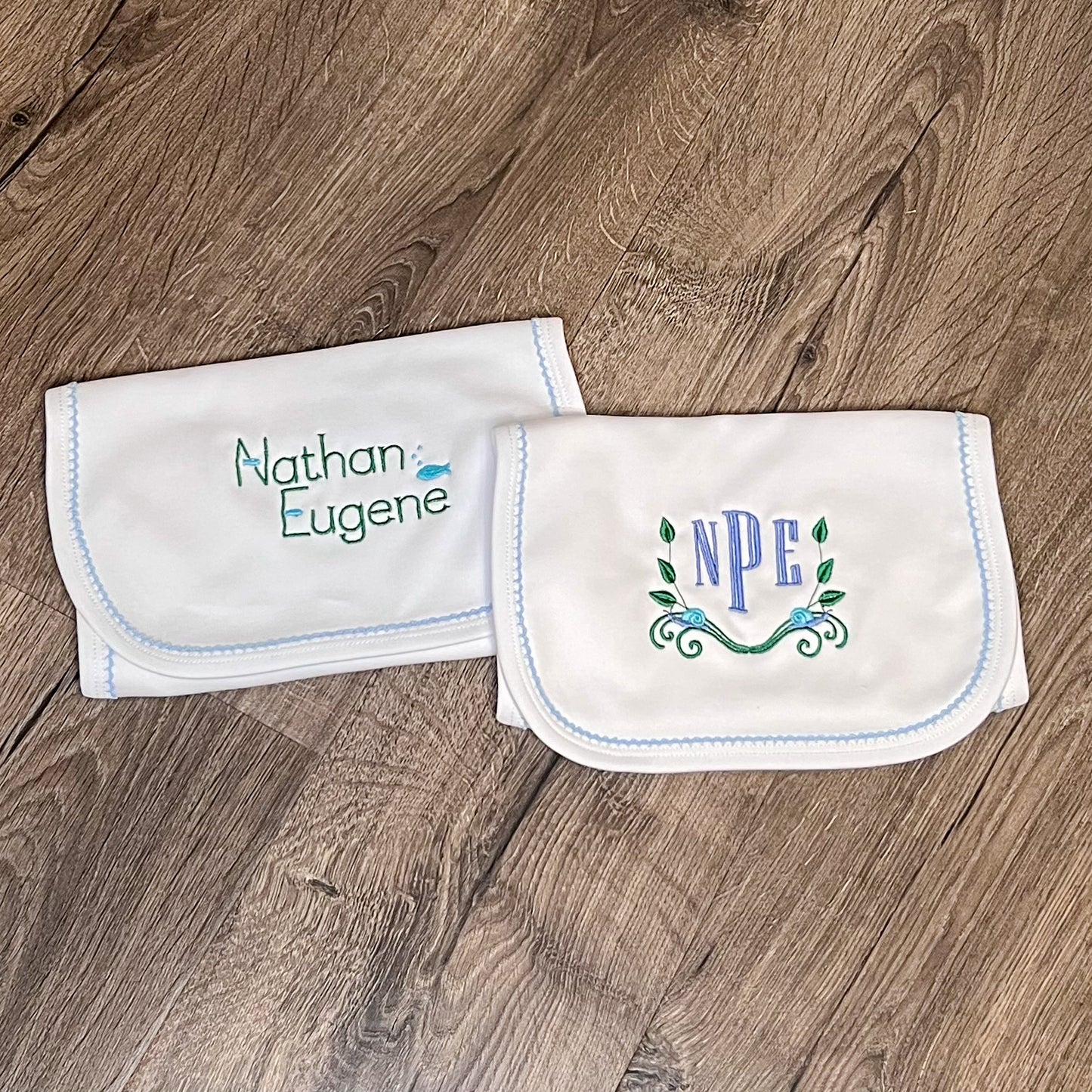 Burp Cloth with Picot Trim