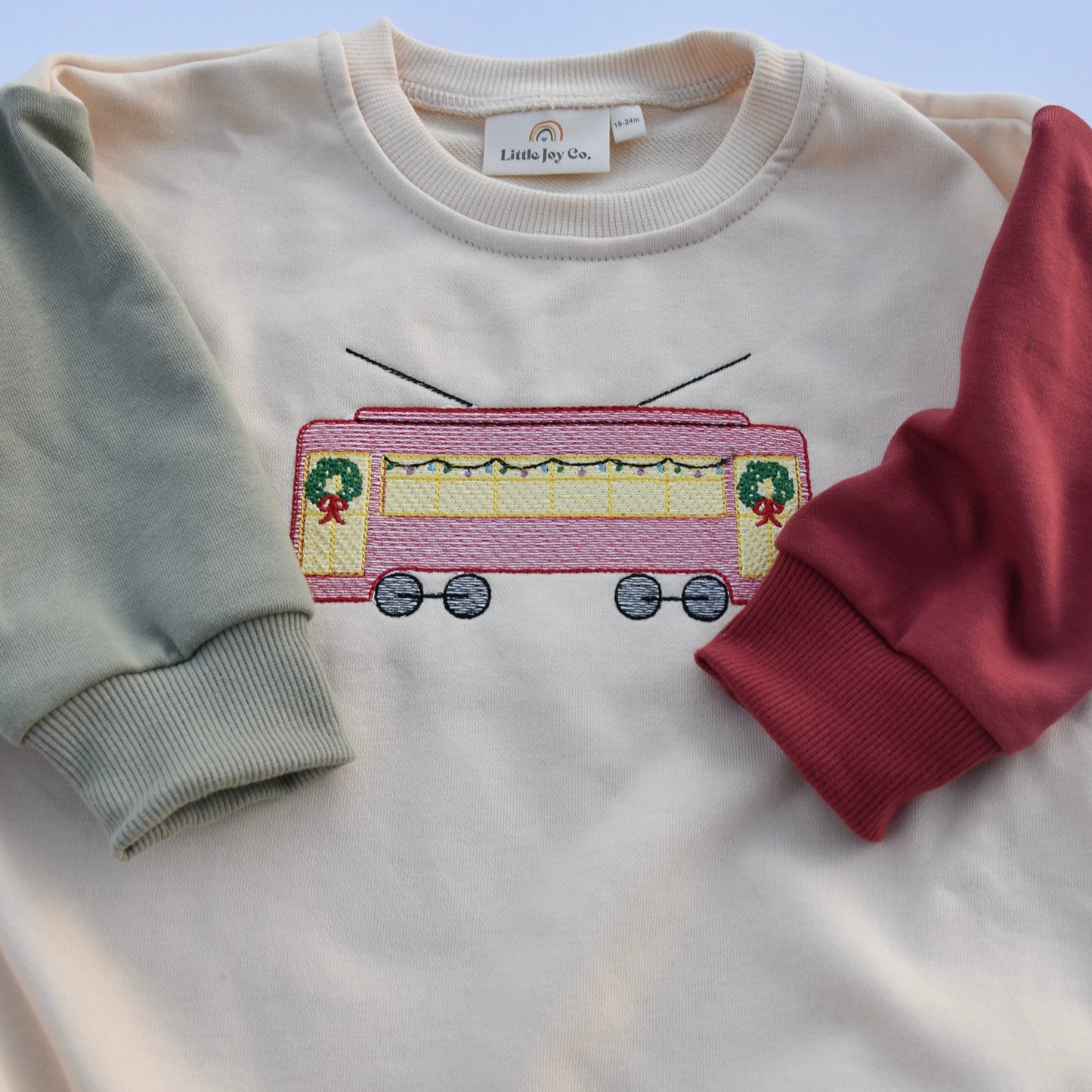 Christmas Streetcar Colorblock Sweatshirt Romper