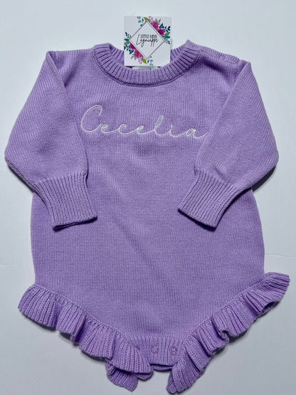 Purple Knit Romper