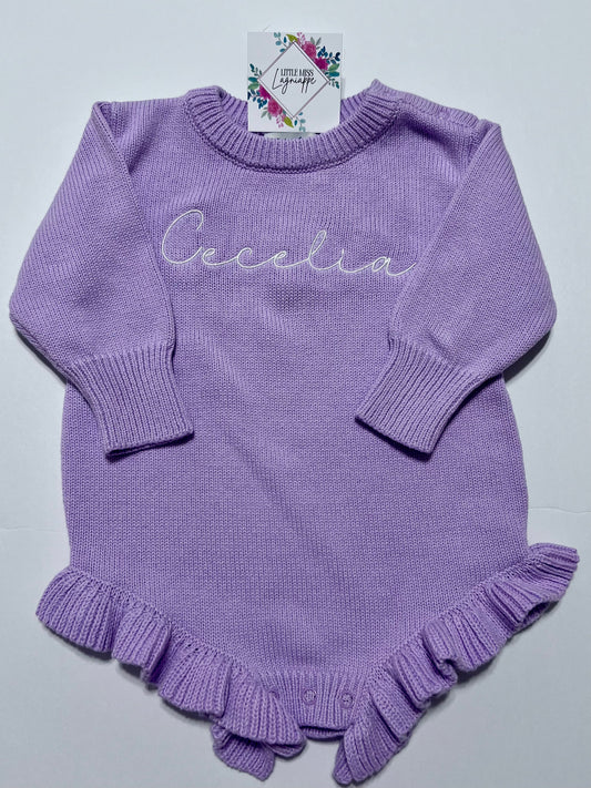 Purple Knit Romper