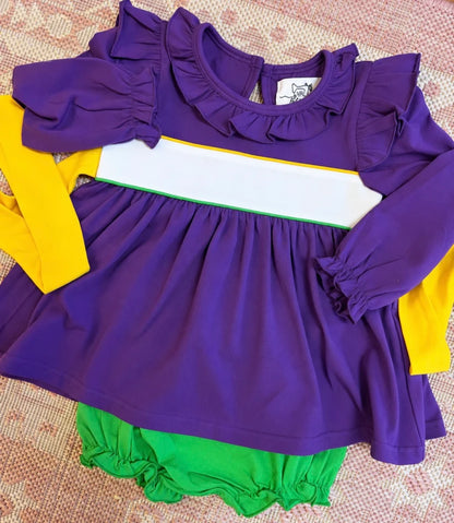 Pre-Order: Mardi Gras Tri-Color Set (Shorts & Diaper Set)