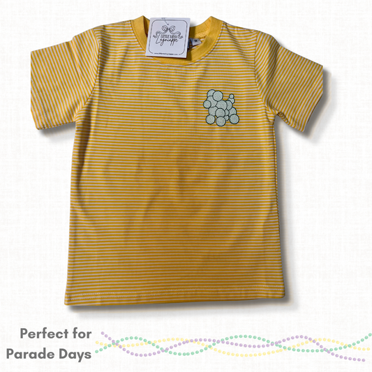 Yellow Mardi Gras Striped Tee