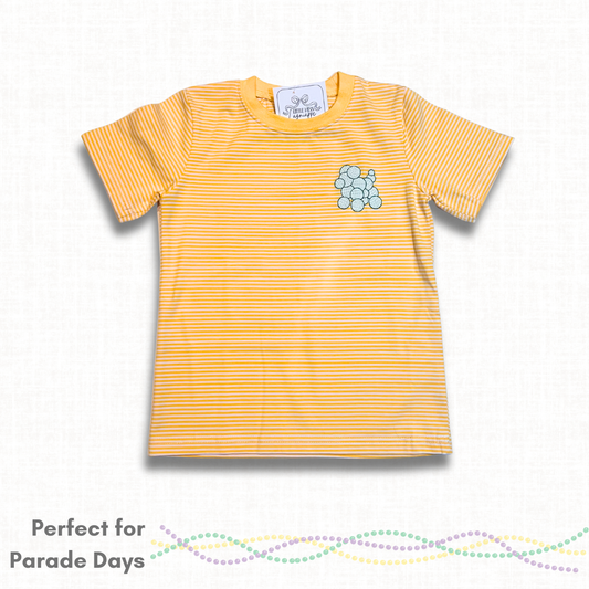 Yellow Mardi Gras Striped Tee
