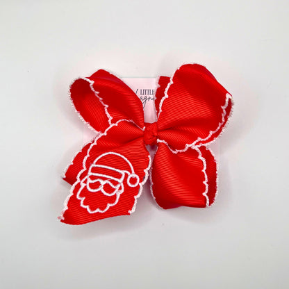 Christmas Embroidered Bows- Medium