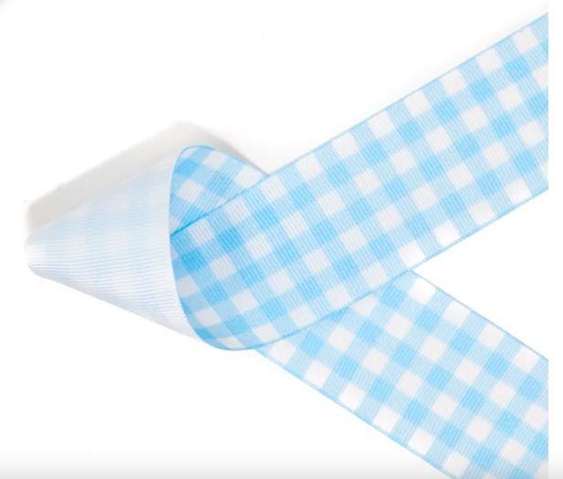 Blue Gingham Hair Bow