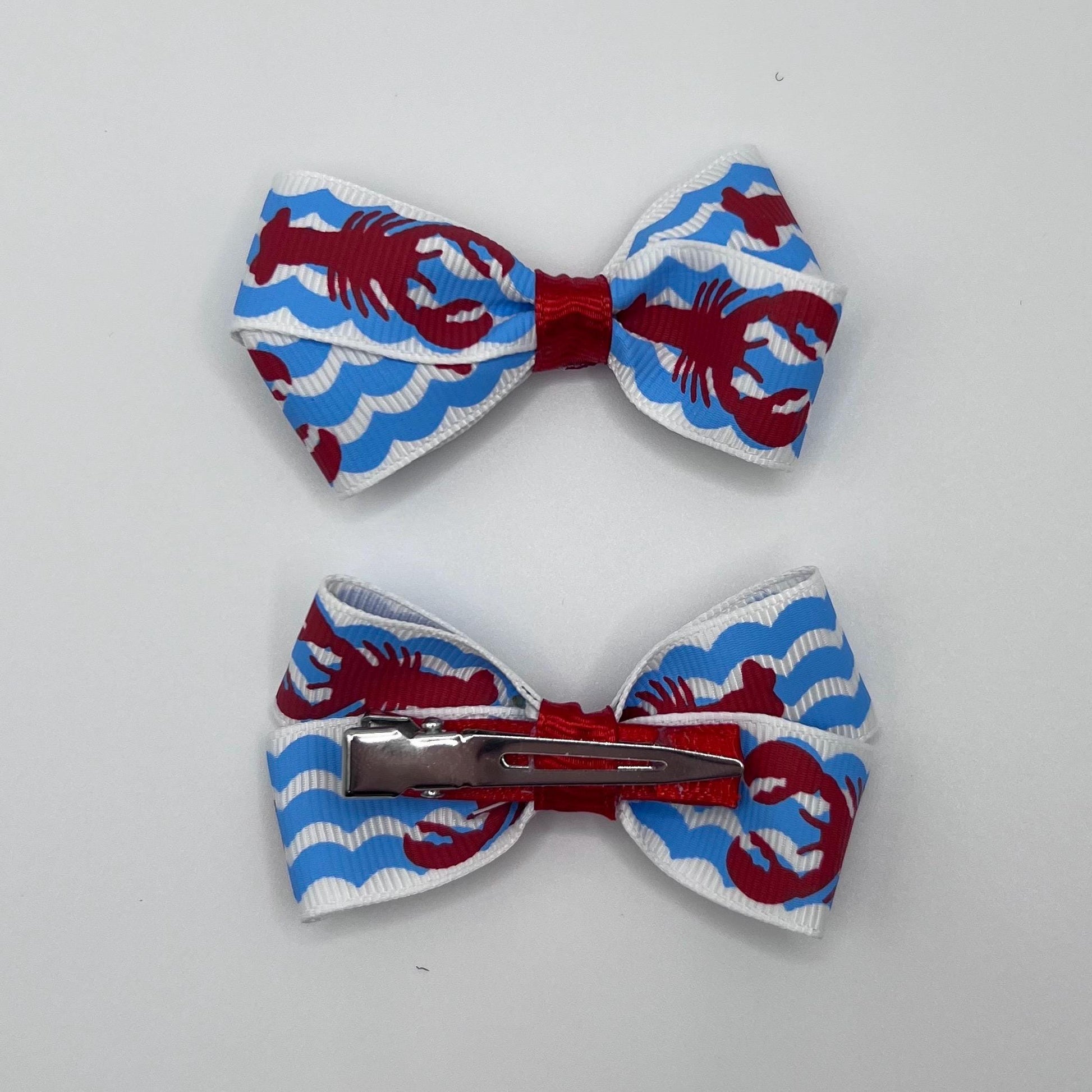 Crawfish Print Hair Bow- Set of 2