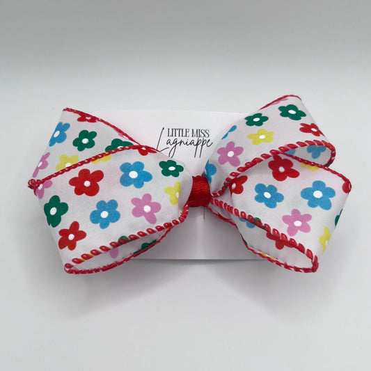 Retro Flower Hair Bow