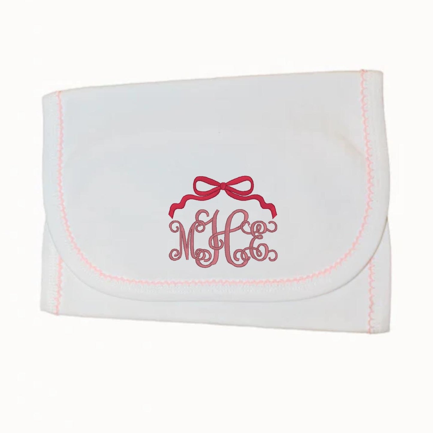 Personalized Bloomer with Bow. Monogrammed Bloomer, Bib or Burp Cloth