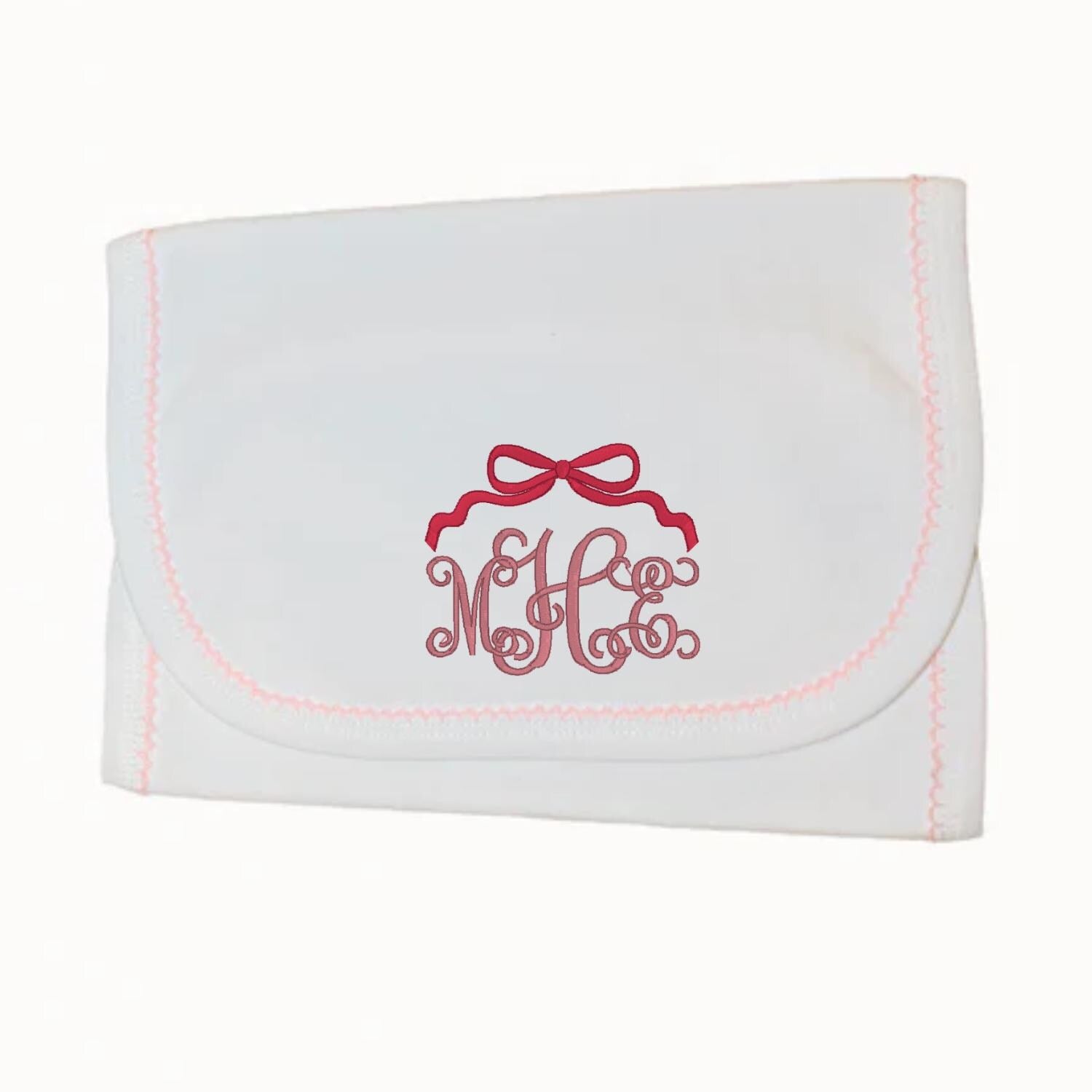 Personalized Bloomer with Bow. Monogrammed Bloomer, Bib or Burp Cloth