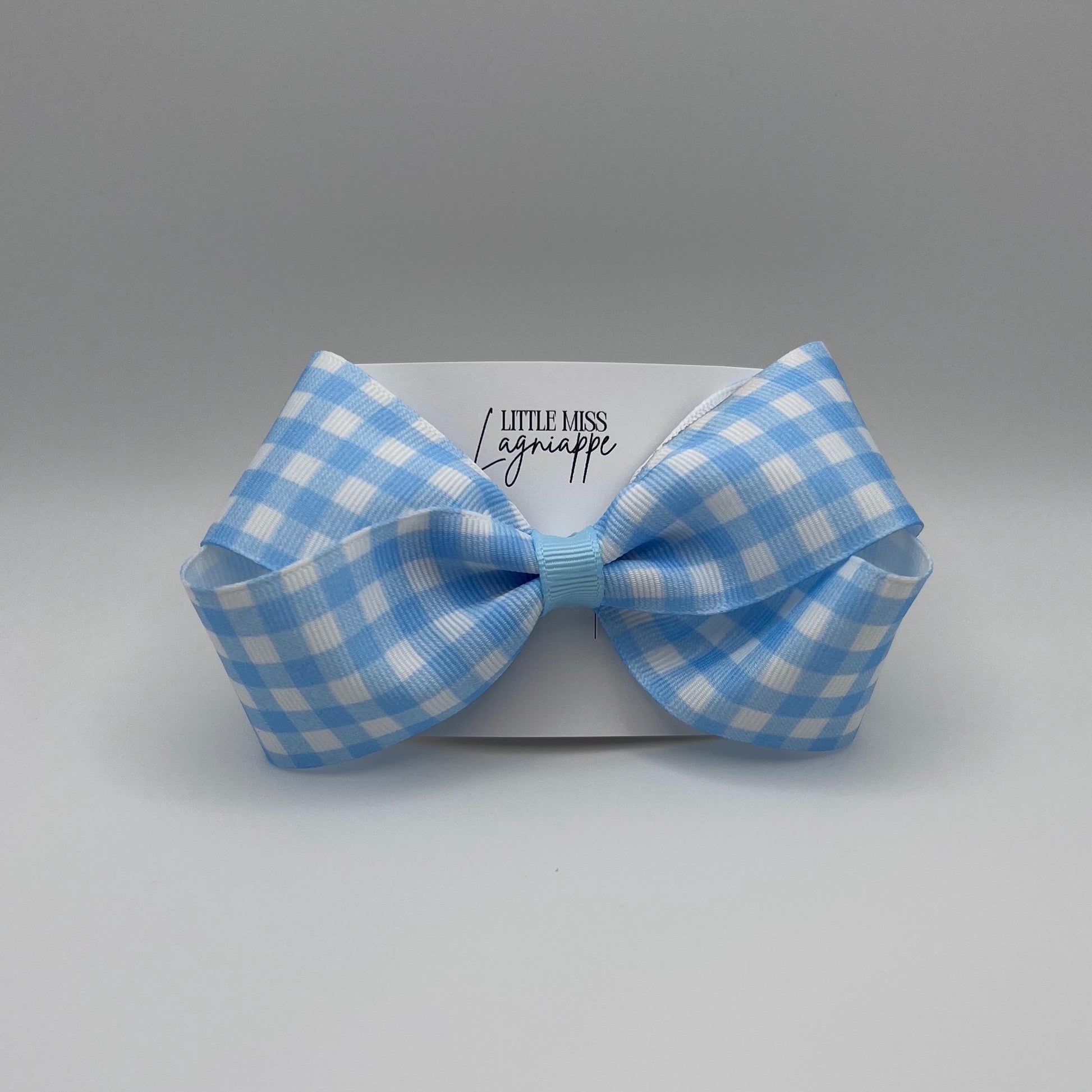 Blue Gingham Hair Bow