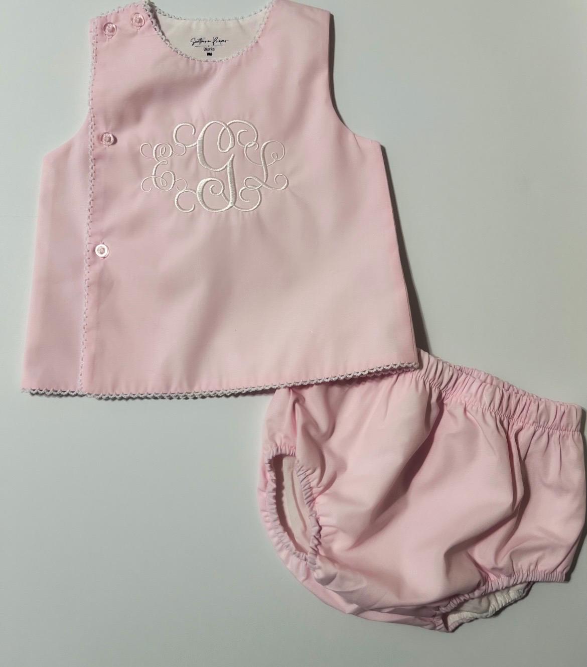 Embroidered Diaper Set: Personalized Monogram, Heirloom Baby Clothes