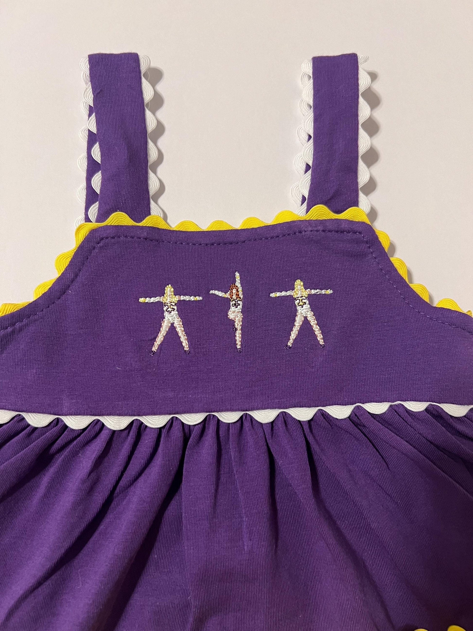 Purple & Gold Bloomer Set | Football outfit | Geaux Tigers | Louisiana | Golden Girls