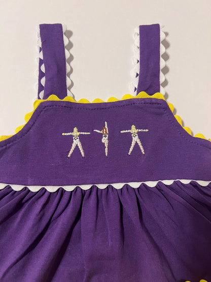 Purple & Gold Bloomer Set | Football outfit | Geaux Tigers | Louisiana | Golden Girls