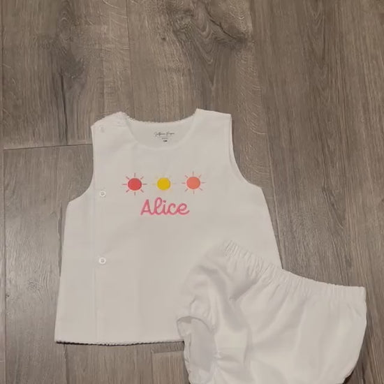 Embroidered Diaper Set: Personalized Monogram, Heirloom Baby Clothes