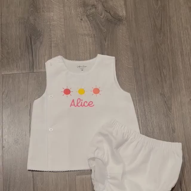 Embroidered Diaper Set: Personalized Monogram, Heirloom Baby Clothes